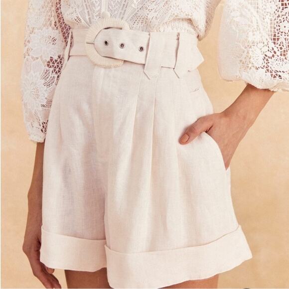 Farm Rio Off-White Tailored Shorts - Picture 3 of 7